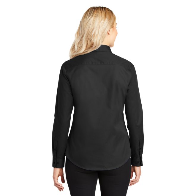 women black port authority easy care formal shirt back view