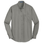 men monument grey port authority superpro twill shirt front view