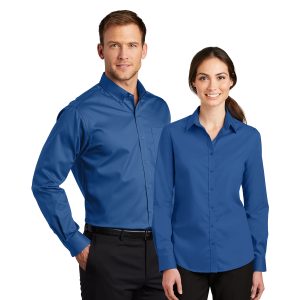men and women true blue port authority superpro twill shirt front view