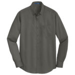 men sterling grey port authority superpro twill shirt front view