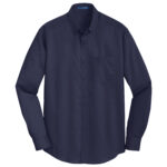 men true navy port authority superpro twill shirt front view