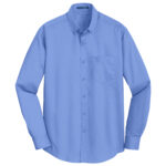 men ultramarine blue port authority superpro twill shirt front view