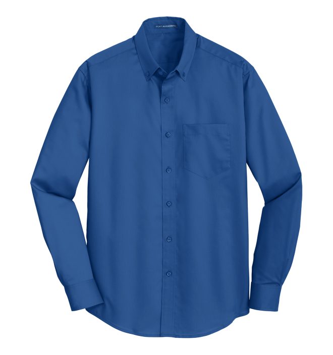 men true blue port authority superpro twill shirt front view