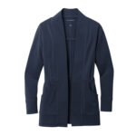 river blue navy port authority microterry cardigan front view