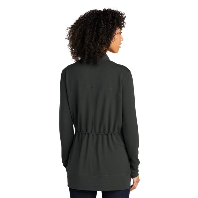 charcoal port authority microterry cardigan back view