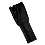 black marching band trousers side view folded