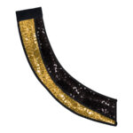 gold and black marching band sequin sash with black trim