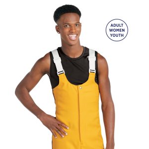 black men champion compression tank front view under yellow bibber