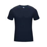 navy badger pro compression short sleeve shirt front view