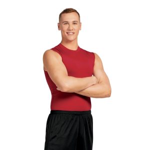 red augusta hyperform sleeveless compression shirt front view