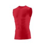 red augusta hyperform sleeveless compression shirt front view