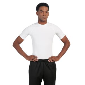 white augusta hyperform short sleeve compression shirt front view