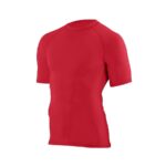 red augusta hyperform short sleeve compression shirt front view