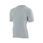 silver augusta hyperform short sleeve compression shirt front view