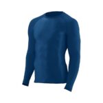 navy augusta hyperform long sleeve compression shirt front view