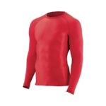 red augusta hyperform long sleeve compression shirt front view