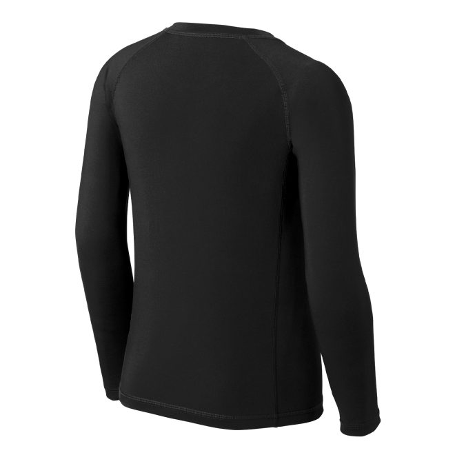 black augusta hyperform youth long sleeve compression shirt back view