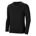 black augusta hyperform youth long sleeve compression shirt front view