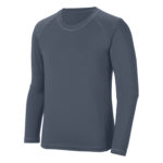 graphite heather augusta hyperform youth long sleeve compression shirt front view