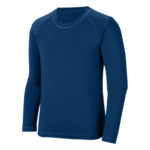 navy augusta hyperform youth long sleeve compression shirt front view