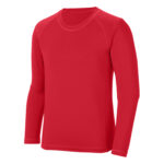 red augusta hyperform youth long sleeve compression shirt front view