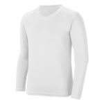 white augusta hyperform youth long sleeve compression shirt front view