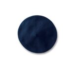 navy wool beret hat