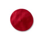 red wool beret hat