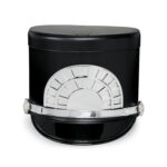 Black Quick Ship Marching Shako with silver medallion and accessories, front view