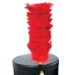 red turkey upright feather shako plume on black shako