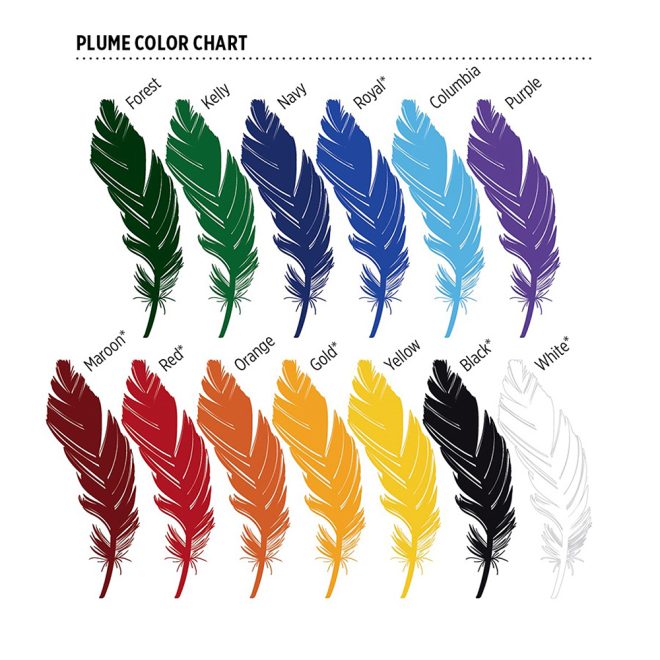 color options for french fountain feather shako plume