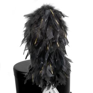 black french fountain feather shako plume with mylar