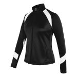 black/white champion nova warm up jacket front 3/4 view