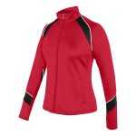 red/black/white champion nova warm up jacket front 3/4 view