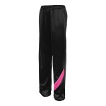 black/pink champion nova warm up pants front view