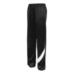 black/white champion nova warm up pants front view