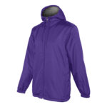 purple champion stadium hooded jacket front view