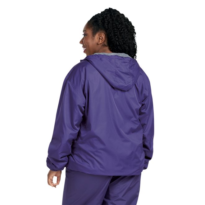 purple champion stadium hooded jacket back view