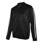 black/white champion break out warm up jacket front view