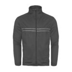 men graphite/white badger wired outer core warm up jacket front view