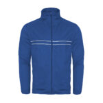 men royal/white badger wired outer core warm up jacket front view