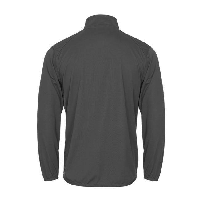 grey badger wired outer core warm up jacket back view