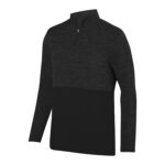 men black augusta shadow tonal heather zip pullover front view