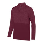 men maroon augusta shadow tonal heather zip pullover front view