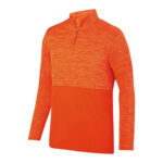 men orange augusta shadow tonal heather zip pullover front view