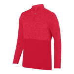 men red augusta shadow tonal heather zip pullover front view