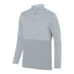 men silver augusta shadow tonal heather zip pullover front view