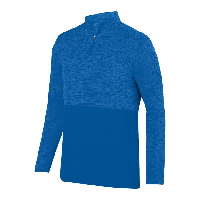 men royal augusta shadow tonal heather zip pullover front view