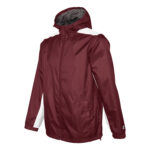 maroon/white champion quest warm up jacket front view