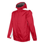 red/white champion quest warm up jacket front view